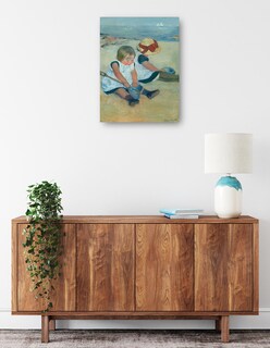 Foto 2 | Foto 2 | Cuadro Decorativo - Niños Jugando En La Playa- Mary Cassatt - Costa - 46x61 - Impresión En Lienzo - Fine Art Tj