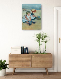 Foto 3 | Foto 3 | Cuadro Decorativo - Niños Jugando En La Playa- Mary Cassatt - Costa - 46x61 - Impresión En Lienzo - Fine Art Tj