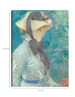Foto 6 | Foto 6 | Cuadro Decorativo - Mujer Joven Con Sombrero De Paja- Berthe Morisot - Fotografía - 77x102 - Impresión En Lienzo - Fine Art Tj