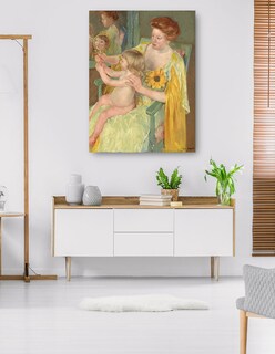 Foto 5 | Foto 5 | Cuadro Decorativo - Mujer Con Un Girasol- Mary Cassatt - Fotografía - 46x61 - Impresión En Lienzo - Fine Art Tj