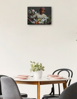 Foto 2 | Foto 2 | Cuadro Decorativo - Mujer Joven Con Peonías- Frederic Bazille - Religión - 28x36 - Impresión En Lienzo - Fine Art Tj