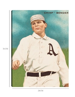 Foto 6 | Foto 6 | Cuadro Decorativo - Chief Bender, Philadelphia Athletics, Retrato De Tarjeta De Fútbol- Library Of Congress - 28x36 -fine Art Tj