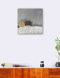 Foto 5 | Foto 5 | Cuadro Decorativo - Día De Invierno Brumoso. A La Izquierda Una Casa Amarilla.- Laurits Andersen Ring - 51x51 - Fine Art Tj