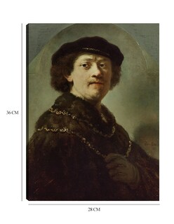Foto 6 | Foto 6 | Cuadro Decorativo - Autorretrato Con Gorra Negra (1637)- Rembrandt Van Rijn - Fotografía - 28x36-impresión En Lienzo-fine Art Tj