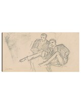 Cuadro Decorativo - Hombres Sentados (c. 1874-1877)- John Singer Sargent - Fotografía - 46x89 - Impresión En Lienzo -fine Art Tj