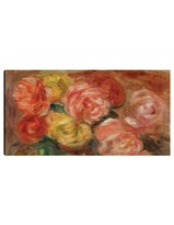 Cuadro Decorativo - Naturaleza Morte Aux Roses (1918)- Pierre-auguste Renoir  - Floral - 54x102 -impresión En Lienzo-fine Art Tj