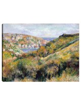 Cuadro Decorativo - Colinas Alrededor De La Bahía De Moulin Huet, Guernsey (1883)- Pierre-auguste Renoir  - 28x36 - Fine Art Tj