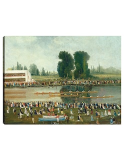 Foto 1 | Foto 1 | Cuadro Decorativo - Escena De Remo: Multitudes Observando Desde Las Orillas Del Río- E. Levy - Paisaje - 28x36 - Fine Art Tj