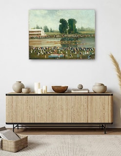 Foto 5 | Foto 5 | Cuadro Decorativo - Escena De Remo: Multitudes Observando Desde Las Orillas Del Río- E. Levy - Paisaje - 28x36 - Fine Art Tj