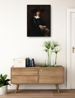 Foto 3 | Foto 3 | Cuadro Decorativo - Retrato De Un Caballero Con Sombrero Alto Y Guantes, C. 1656/165- Rembrandt Van Rijn - 69x92 - Fine Art Tj