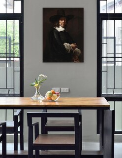 Foto 4 | Foto 4 | Cuadro Decorativo - Retrato De Un Caballero Con Sombrero Alto Y Guantes, C. 1656/165- Rembrandt Van Rijn - 69x92 - Fine Art Tj