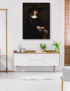 Foto 5 | Foto 5 | Cuadro Decorativo - Retrato De Un Caballero Con Sombrero Alto Y Guantes, C. 1656/165- Rembrandt Van Rijn - 69x92 - Fine Art Tj