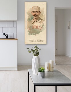 Foto 5 | Foto 5 | Cuadro Decorativo - Charlie Getzien, Detroit Wolverines, Retrato De Tarjeta De Béisbol- Library Of Congress - 46x89 -fine Art Tj