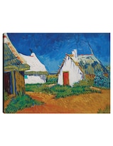 Cuadro Decorativo - Tres Cabañas Blancas En Saintes-maries (1888)- Vincent Van Gogh - Religión - 28x36 - Fine Art Tj