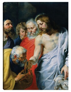 Foto 1 | Foto 1 | Cuadro Decorativo - El Encargo De Cristo A Pedro (c. 1616)- Peter Paul Rubens - Religión - 69x92-impresión En Lienzo-fine Art Tj
