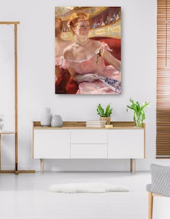 Foto 5 | Foto 5 | Cuadro Decorativo - Mujer Con Collar De Perlas En Un Palco- Mary Cassatt - Fotografía - 46x61 - Impresión En Lienzo -fine Art Tj