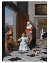 Cuadro Decorativo - Una Enfermera Y Un Niño En Un Vestíbulo Elegante- Jacob Ochtervelt - Fotografía - 69x92 - Fine Art Tj