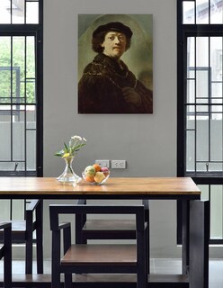 Foto 4 | Foto 4 | Cuadro Decorativo - Autorretrato Con Gorra Negra (1637)- Rembrandt Van Rijn - Fotografía - 46x61-impresión En Lienzo-fine Art Tj