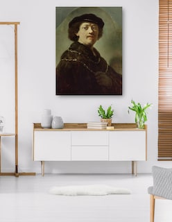 Foto 5 | Foto 5 | Cuadro Decorativo - Autorretrato Con Gorra Negra (1637)- Rembrandt Van Rijn - Fotografía - 46x61-impresión En Lienzo-fine Art Tj