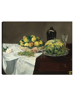 Foto 1 | Foto 1 | Cuadro Decorativo - Naturaleza Muerta Con Melón Y Melocotones- Edouard Manet - Religión - 77x102-impresión En Lienzo-fine Art Tj