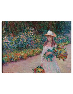 Foto 1 | Foto 1 | Cuadro Decorativo - Jovencita En El Jardín De Giverny (1888)- Claude Monet - Fotografía - 28x36 -impresión En Lienzo-fine Art Tj