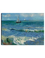 Cuadro Decorativo - Paisaje Marino Cerca De Les Saintes Maries De La Mer- Vincent Van Gogh - Religión - 28x36 - Fine Art Tj