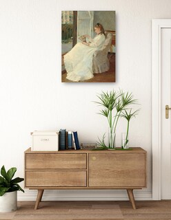 Foto 3 | Foto 3 | Cuadro Decorativo - La Hermana Del Artista En Una Ventana- Berthe Morisot - Fotografía - 77x102 -impresión En Lienzo-fine Art Tj