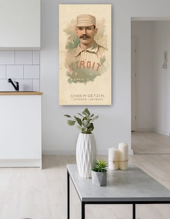 Foto 5 | Foto 5 | Cuadro Decorativo - Charlie Getzien, Detroit Wolverines, Retrato De Tarjeta De Béisbol- Library Of Congress - 54x102-fine Art Tj