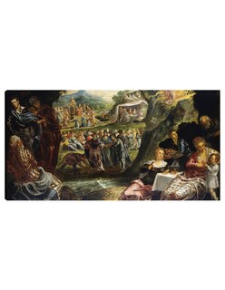 Foto 1 | Foto 1 | Cuadro Decorativo - La Adoración Del Becerro De Oro (c. 1594)- Jacopo Tintoretto - Religión - 34x64 - Fine Art Tj