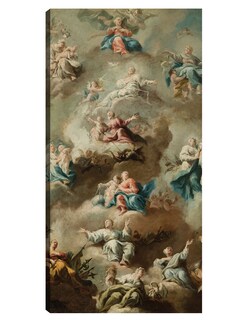 Foto 1 | Foto 1 | Cuadro Decorativo - Escena Religiosa Alegórica Con La Virgen María (siglo Xviii)- Johann Michael Rottmayr - 34x64 - Fine Art Tj