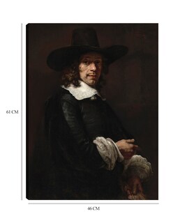 Foto 6 | Foto 6 | Cuadro Decorativo - Retrato De Un Caballero Con Sombrero Alto Y Guantes, C. 1656/165- Rembrandt Van Rijn - 46x61 - Fine Art Tj