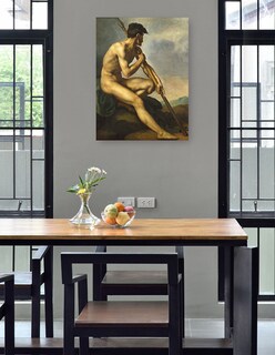 Foto 4 | Foto 4 | Cuadro Decorativo - Guerrero Desnudo Con Lanza C. 1816- Théodore Gericault - Fotografía - 46x61 -impresión En Lienzo-fine Art Tj