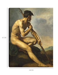 Foto 6 | Foto 6 | Cuadro Decorativo - Guerrero Desnudo Con Lanza C. 1816- Théodore Gericault - Fotografía - 46x61 -impresión En Lienzo-fine Art Tj