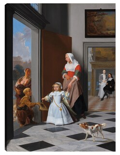 Foto 1 | Foto 1 | Cuadro Decorativo - Una Enfermera Y Un Niño En Un Vestíbulo Elegante- Jacob Ochtervelt - Fotografía - 46x61 - Fine Art Tj