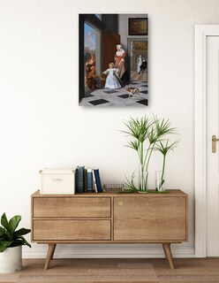 Foto 3 | Foto 3 | Cuadro Decorativo - Una Enfermera Y Un Niño En Un Vestíbulo Elegante- Jacob Ochtervelt - Fotografía - 46x61 - Fine Art Tj