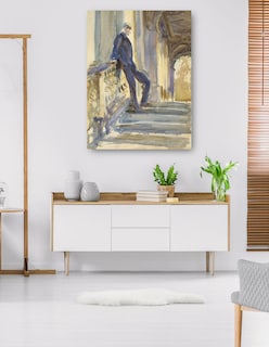 Foto 5 | Foto 5 | Cuadro Decorativo - Sir Neville Wilkinson En Las Escaleras Del Puente Palladiano - John Singer Sargent - 77x102 - Fine Art Tj
