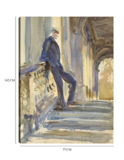Foto 6 | Foto 6 | Cuadro Decorativo - Sir Neville Wilkinson En Las Escaleras Del Puente Palladiano - John Singer Sargent - 77x102 - Fine Art Tj