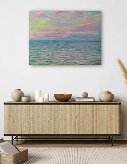 Foto 5 | Foto 5 | Cuadro Decorativo - Puesta De Sol En Pourville, Mar Abierto (1882)- Claude Monet - Costa - 46x61-impresión En Lienzo-fine Art Tj