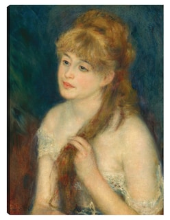 Foto 1 | Foto 1 | Cuadro Decorativo - Mujer Joven Trenzando Su Cabello- Pierre-auguste Renoir - Fotografía - 69x92-impresión En Lienzo-fine Art Tj