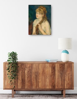Foto 2 | Foto 2 | Cuadro Decorativo - Mujer Joven Trenzando Su Cabello- Pierre-auguste Renoir - Fotografía - 69x92-impresión En Lienzo-fine Art Tj