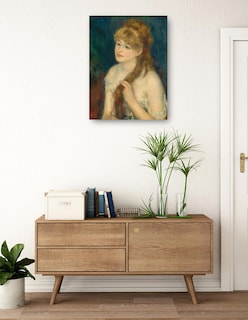 Foto 3 | Foto 3 | Cuadro Decorativo - Mujer Joven Trenzando Su Cabello- Pierre-auguste Renoir - Fotografía - 69x92-impresión En Lienzo-fine Art Tj