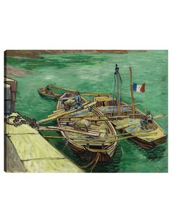 Foto 1 | Foto 1 | Cuadro Decorativo - Muelle Con Hombres Descargando Barcazas De Arena (1888)- Vincent Van Gogh - Religión - 77x102 - Fine Art Tj