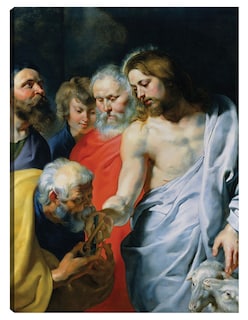 Foto 1 | Foto 1 | Cuadro Decorativo - El Encargo De Cristo A Pedro (c. 1616)- Peter Paul Rubens - Religión - 28x36-impresión En Lienzo-fine Art Tj