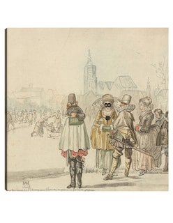 Foto 1 | Foto 1 | Cuadro Decorativo - El Rey Del Invierno Sobre El Hielo- Cornelis Ploos Van Amstel After Hendrick Avercamp - 31x31 - Fine Art Tj
