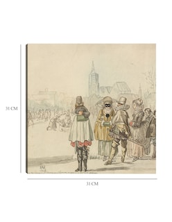 Foto 6 | Foto 6 | Cuadro Decorativo - El Rey Del Invierno Sobre El Hielo- Cornelis Ploos Van Amstel After Hendrick Avercamp - 31x31 - Fine Art Tj