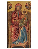 Cuadro Decorativo - La Virgen Y El Niño En Un Trono Curvo, C. 1260/1280- Constantinople - Religión - 34x64 - Fine Art Tj