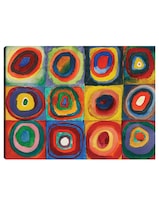 Cuadro Decorativo - Cuadrado Con Anillos Konzentrischen (1913)- Wassily Kandinsky - Abstracto - 77x102 - Fine Art Tj