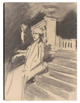 Cuadro Decorativo - Junto A La Fuente, Villa Torlonia, Frascati, Italia (c. 1907)- John Singer Sargent - 46x61 - Fine Art Tj