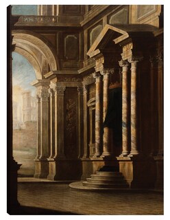 Foto 1 | Foto 1 | Cuadro Decorativo - Vista Del Interior De Un Edificio.- Leonardo Coccorante - Ciudades - 69x92 - Impresión En Lienzo-fine Art Tj