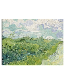 Foto 1 | Foto 1 | Cuadro Decorativo - Campos De Trigo Verdes, Auvers (1890)- Vincent Van Gogh - Paisaje - 46x61 - Impresión En Lienzo -fine Art Tj